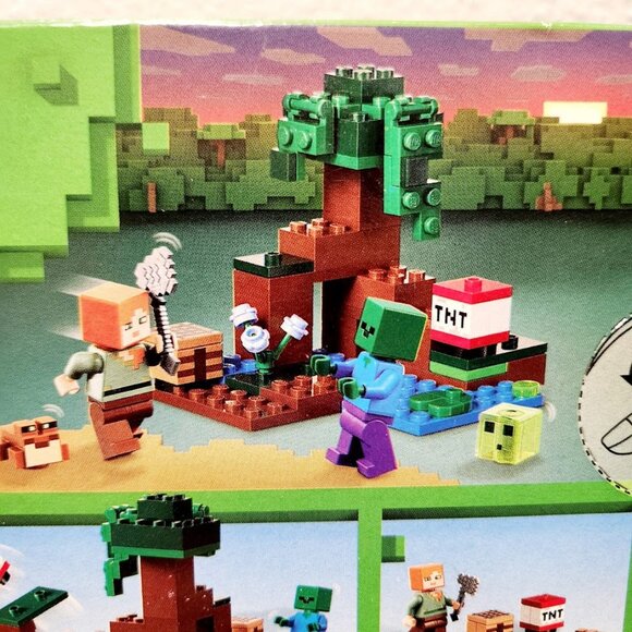 NEW LEGO MINECRAFT SWAMP ADVENTURE 21240 Zombie Alex Frog Slime Building Set Bra - Picture 7 of 9